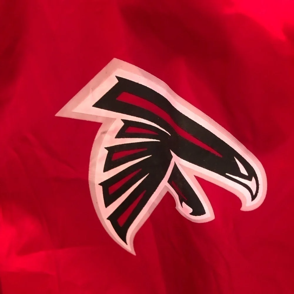 Atlanta Falcons NFL Team Apparel Zip Up Hoodie Windbreaker SZ. M Black Red Mens